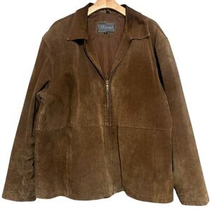 Beyond California Vintage Men’s Size XL Brown Suede Zip Up Jacket